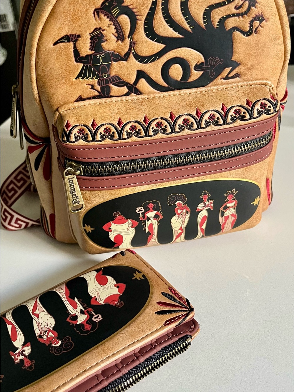 BNWT Loungefly Disney Hercules Muses and Hydra Mini Backpack & Wallet Set